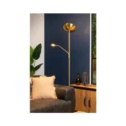 Lucide ZENITH - Leeslamp - Ø 25,4 cm - LED Dimb. - 3000K - Mat Goud / Messing