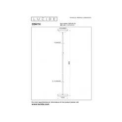 Lucide ZENITH Vloerlamp-Zwart-LED Dimb.-20W-3000K-Metaal