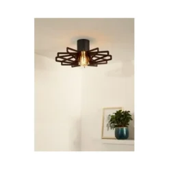 Lucide ZIDANE - Plafonnière - Ø 45 cm - 1xE27 - Zwart