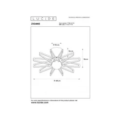 Lucide ZIDANE - Plafonnière - Ø 45 cm - 1xE27 - Wit