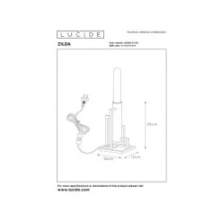 Lucide ZILDA - Tafellamp - 1xE27 - Zwart Lucide