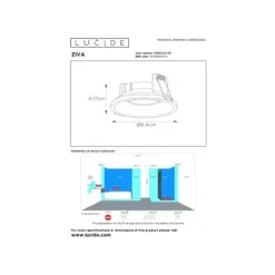 Lucide ZIVA Inbouwspot Rond GU10/5W IP44 Ø8.5cm Zwart
