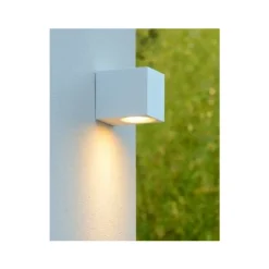 Lucide ZORA-LED - Wandspot Buiten - LED Dimb. - GU10 - 1x5W 3000K - IP44 - Wit Lucide