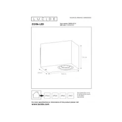 Lucide ZORA-LED - Wandspot Buiten - LED Dimb. - GU10 - 1x5W 3000K - IP44 - Wit Lucide
