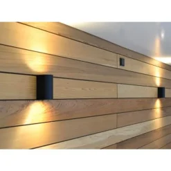 Lucide ZORA-LED - Wandspot Buiten - LED Dimb. - GU10 - 2x5W 3000K - IP44 - Zwart Lucide