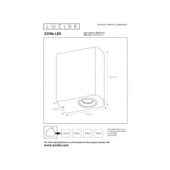 Lucide ZORA-LED Wandlicht 2xGU10/5W L9 W6.5 H15cm Wit