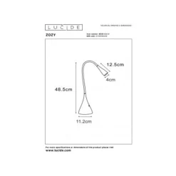 Lucide ZOZY - Bureaulamp - Ø 20 cm - LED Dimb. - 1x4W 3000K - Wit Lucide
