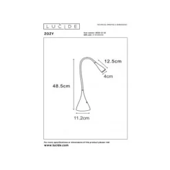 Lucide ZOZY - Bureaulamp - LED Dimb. - 1x4W 3000K - Zwart Lucide