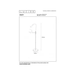 Lucide ZOZY - Leeslamp - LED Dimb. - 1x3W 3000K - 3 StepDim - Zwart