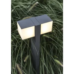 Lutec CUBA Tuinpaal 2 licht Donkergrijs LED 24,4W