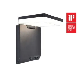 Lutec MOZE Solar wandlamp Mat zwart LED 8W