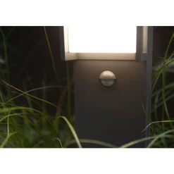 Lutec QUBO Tuinpaal met sensor Donkergrijs LED 17W