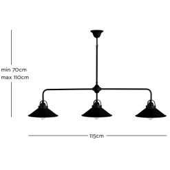 Marckdael BILIARDO INDOOR 0187/3F DARK BRONZE 3*E27 + METAL SHELL D