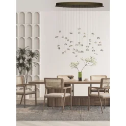 Marckdael DUBAI CEILINGLAMP 1710 OVALE BRONZO 4*GU10 + GLASS STONE