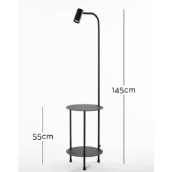 Marckdael FLOORLAMP 1308-LG1-GU10 WITH TABLE NERO 1*GU10