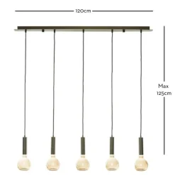 Marckdael SUSPENSION 1340-T5-PLEC-BRONZO 5*E27
