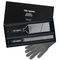 Microplane Gourmet premium classic zester en slicer met snijbestendige handschoen 3delig