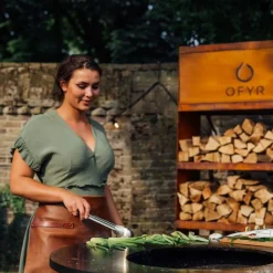 Ofyr Leren schort Bruin