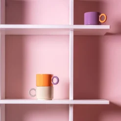 Ona Lou Beker 28cl oranje/paars