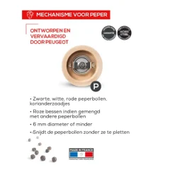 Peugeot Boreal Manuele pepermolen van hout 12cm varengroen