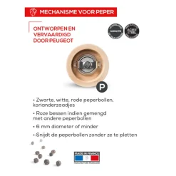 Peugeot Boreal Manuele pepermolen van hout 12cm hemelsblauw