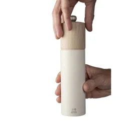 Peugeot Boreal Manuele zoutmolen in hout, 21cm, Vederwit