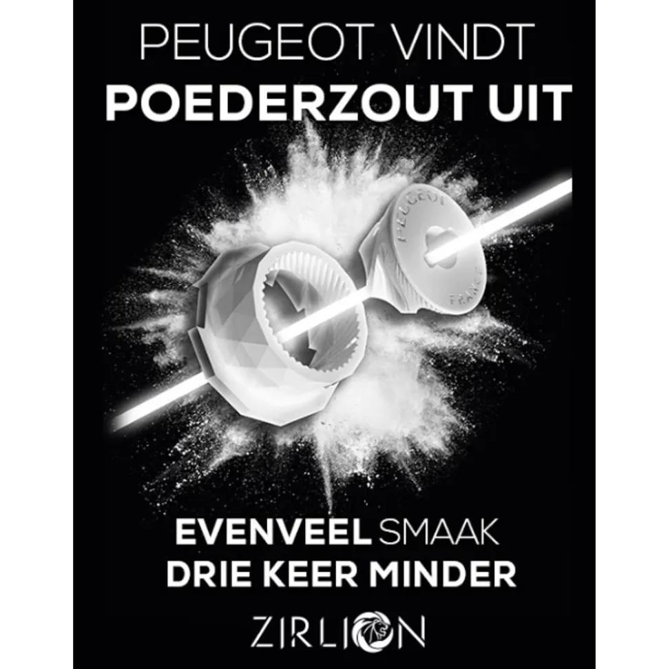 Peugeot Boreal Manuele zoutmolen van hout 12cm kiezelgrijs