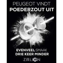 Peugeot Boreal Manuele zoutmolen van hout 12cm vederwit