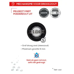 Peugeot Boreal Manuele zoutmolen van hout 12cm saliegroen