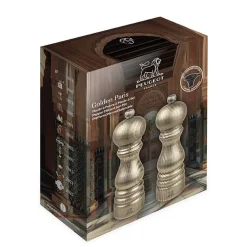 Peugeot Golden Paris Peper- & Zoutmolenset, goudkleurige afwerking, 18 cm. Gratis siliconen trechter