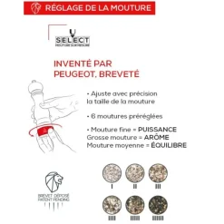 Peugeot Paris u'Select Zirlion zoutmolen 12cm Satijnzwart