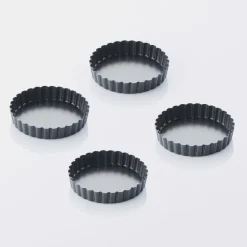 Point-Virgule 4 mini taart-/quichevormen anti-aanbakl./losse bodem ø 10cm