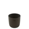 Point-Virgule Bloempot uit gerecycled plastic, hout- en steenpoeder zwart Ø 15.5cm H 13.6cm