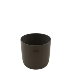 Point-Virgule Bloempot uit gerecycled plastic, hout- en steenpoeder zwart Ø 15.5cm H 13.6cm