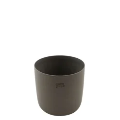 Point-Virgule Bloempot uit gerecycled plastic, hout- en steenpoeder donkergrijs Ø 15.5cm H 13.6cm