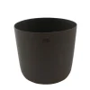 Point-Virgule Bloempot uit gerecycled plastic, hout- en steenpoeder zwart Ø 25cm H 22cm