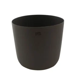 Point-Virgule Bloempot uit gerecycled plastic, hout- en steenpoeder zwart Ø 25cm H 22cm