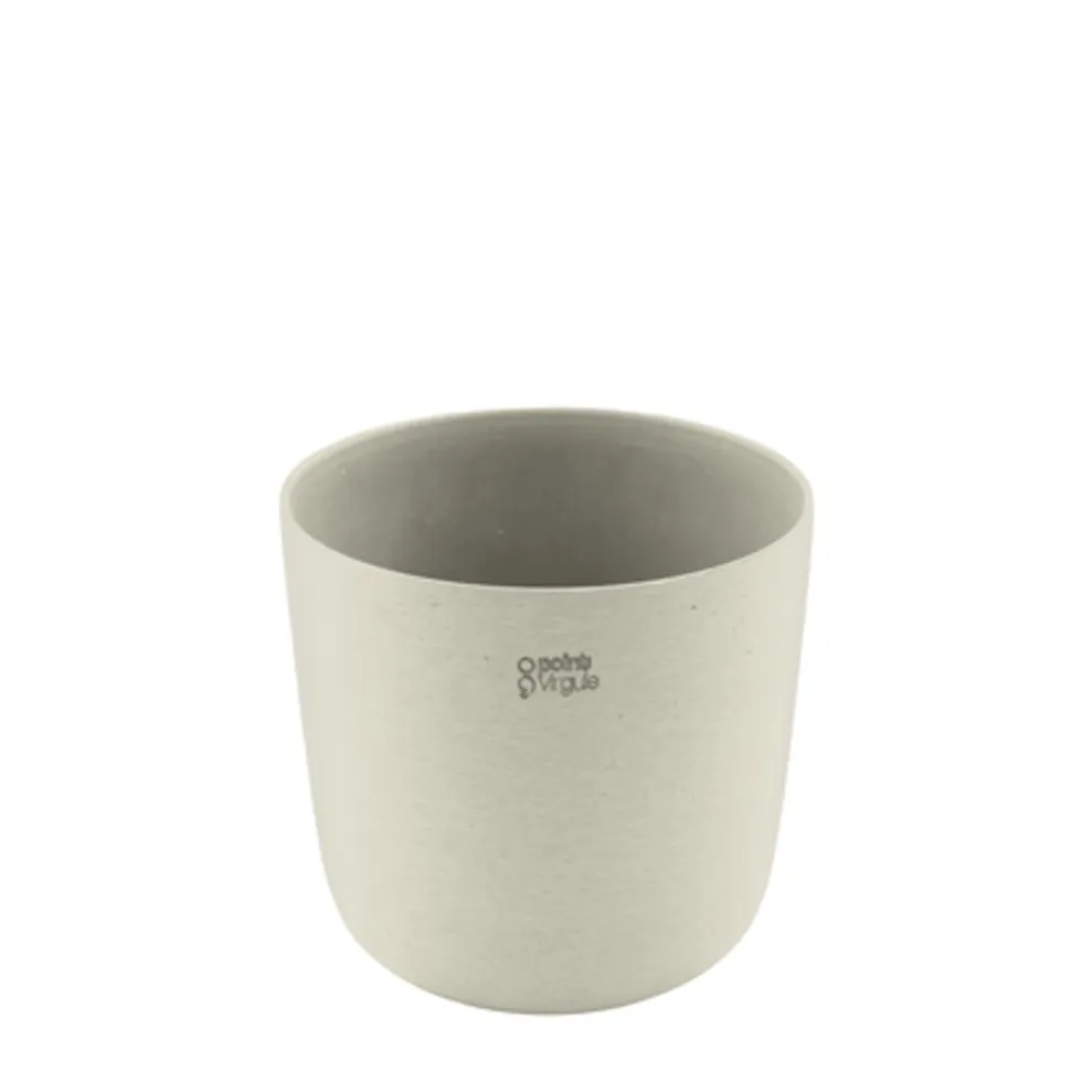 Point-Virgule Bloempot uit gerecycled plastic, hout- en steenpoeder wit Ø 18cm H 15.8cm