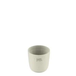 Point-Virgule Bloempot uit gerecycled plastic, hout- en steenpoeder wit Ø 10.5cm H 9.2cm