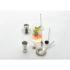 Point-Virgule 6-delige cocktailset van glas en rvs