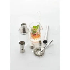 Point-Virgule 6-delige cocktailset van glas en rvs
