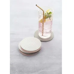 Point-Virgule Set van 6 glasonderzetters uit silicone 3 kleuren ø 10cm