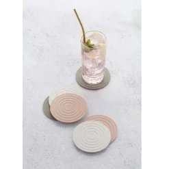 Point-Virgule Set van 6 glasonderzetters uit silicone 3 kleuren ø 10cm