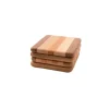 Point-Virgule set van 4 glasonderzetters uit gerecycleerd hout 9.5x9.5cm