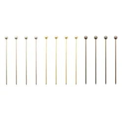 Point-Virgule set van 12 prikkers met bol in rvs 3 kleuren 10.8x0.8x.0.8cm