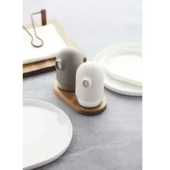 Point-Virgule Set van peper- en zoutvat taupe/grijs met houder