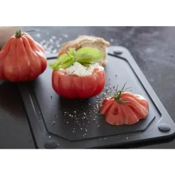 Point-Virgule snijplank met sapgeul uit houtvezel zwart 37x27.5x0.6cm FSC MIX