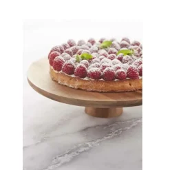 Point-Virgule Taartschotel op voet uit acaciahout ø 32cm H 75cm FSC®