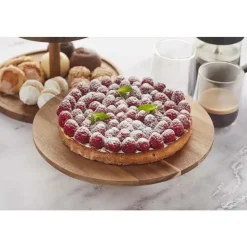 Point-Virgule Taartschotel op voet uit acaciahout ø 32cm H 75cm FSC®