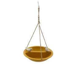 Point-Virgule Vogelbad/voederschaal voor vogels uit bamboevezel okergeel